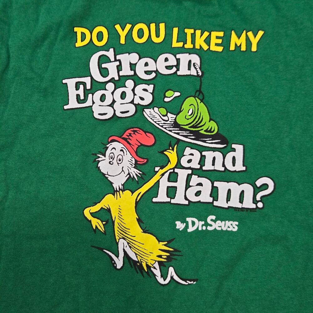 Vintage Kids Dr Suess Green Eggs and Ham Short Sleeve‎ T-Shirt Youth Small - Picture 2 of 4